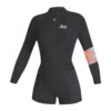 Mystic Womens Lunar 2/2mm Front-Zip Longarm Shorty Wetsuit - Dark Grey -Mystic Palm Shop 2022 Mystic Womens Lunar Front zip Longarm Shorty 35000.220089 802 01